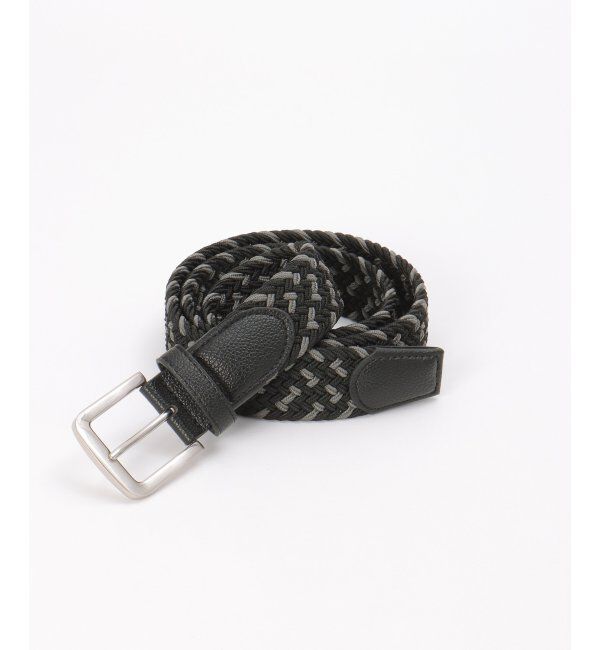 ikka「ストレッチゴムメッシュベルトMIX」|ダウンベスト・ベスト|チャコール