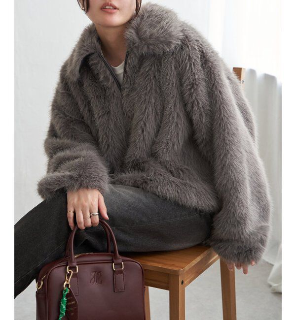 VENCE share style「シャギーファーショートコート」|ブルゾン・スタジャン|