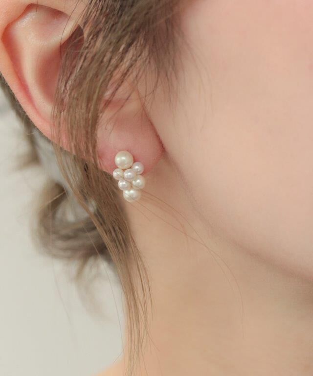  「Bubbloop パールづくしイヤリング ノンホールピアス」|イヤリング|