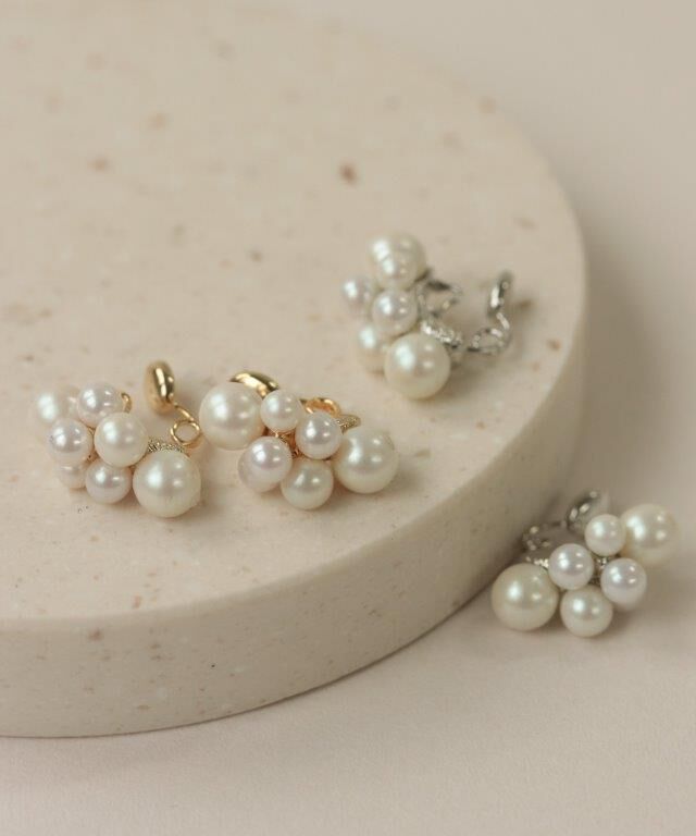  「Bubbloop パールづくしイヤリング ノンホールピアス」|イヤリング|