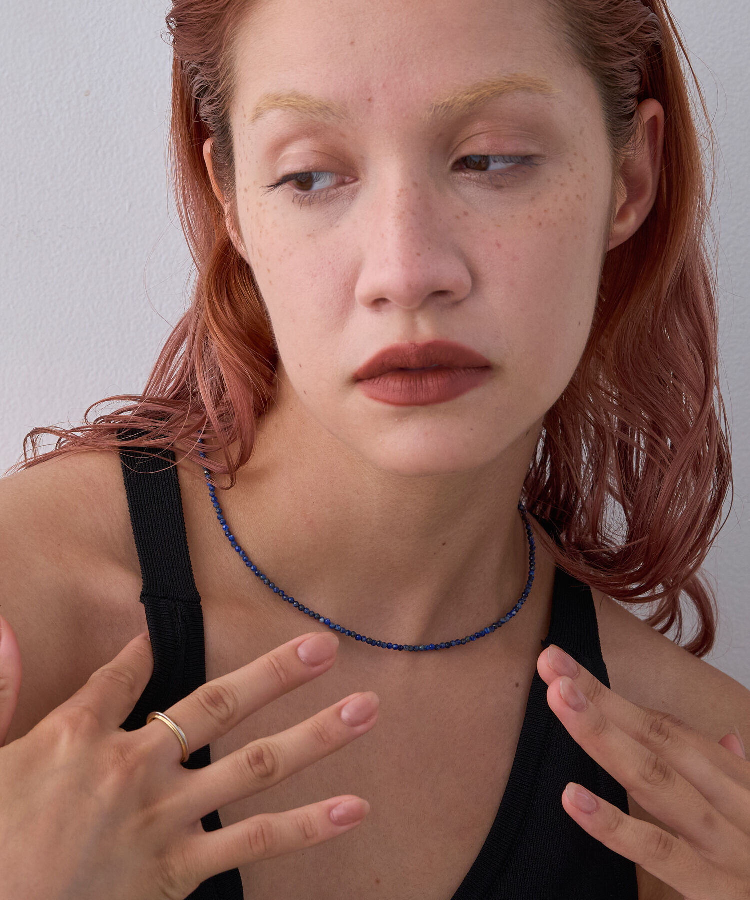 JUPITER「天然石ビーズネックレス/金属アレルギー対応/ニッケルフリー　ラピスラズリ」|ネックレス|