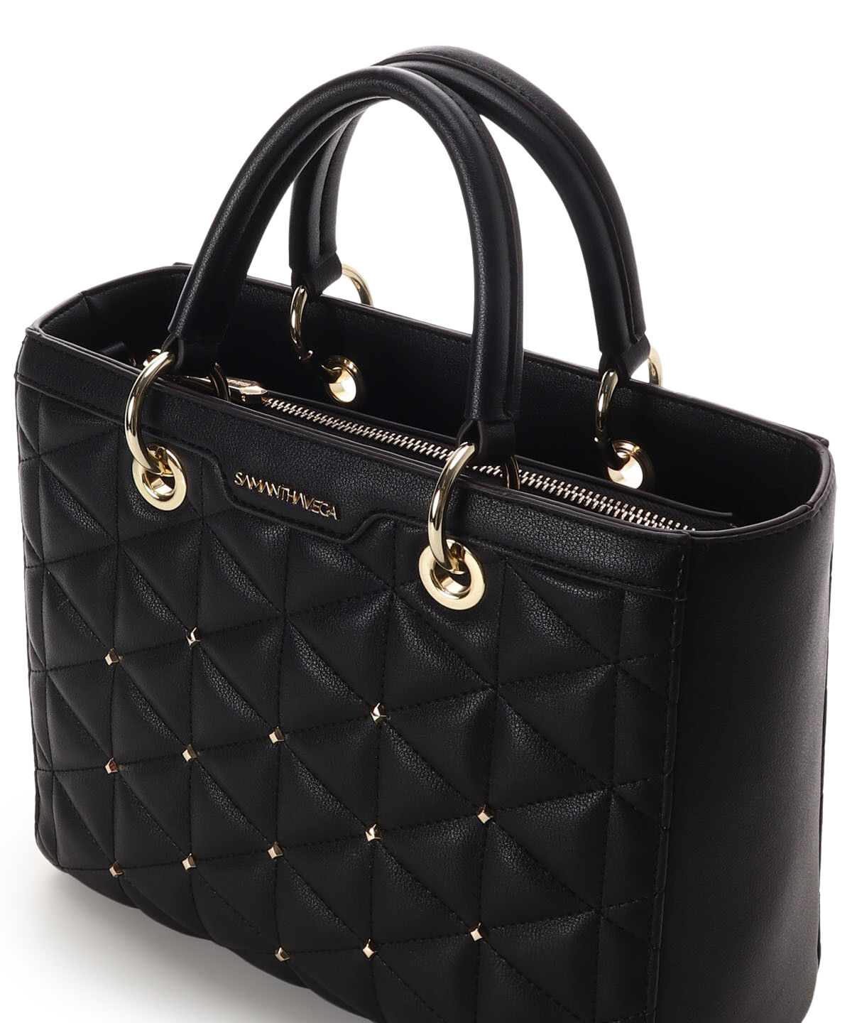 Samantha Vega「キルティングスタッズスクエアバッグ」|ハンドバッグ|