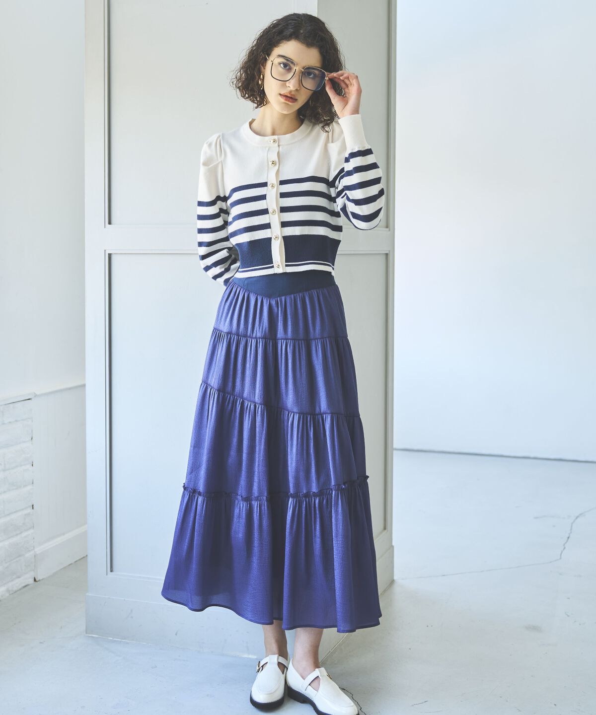 アンドクチュール「オーガンティアードスカート」|フレア|