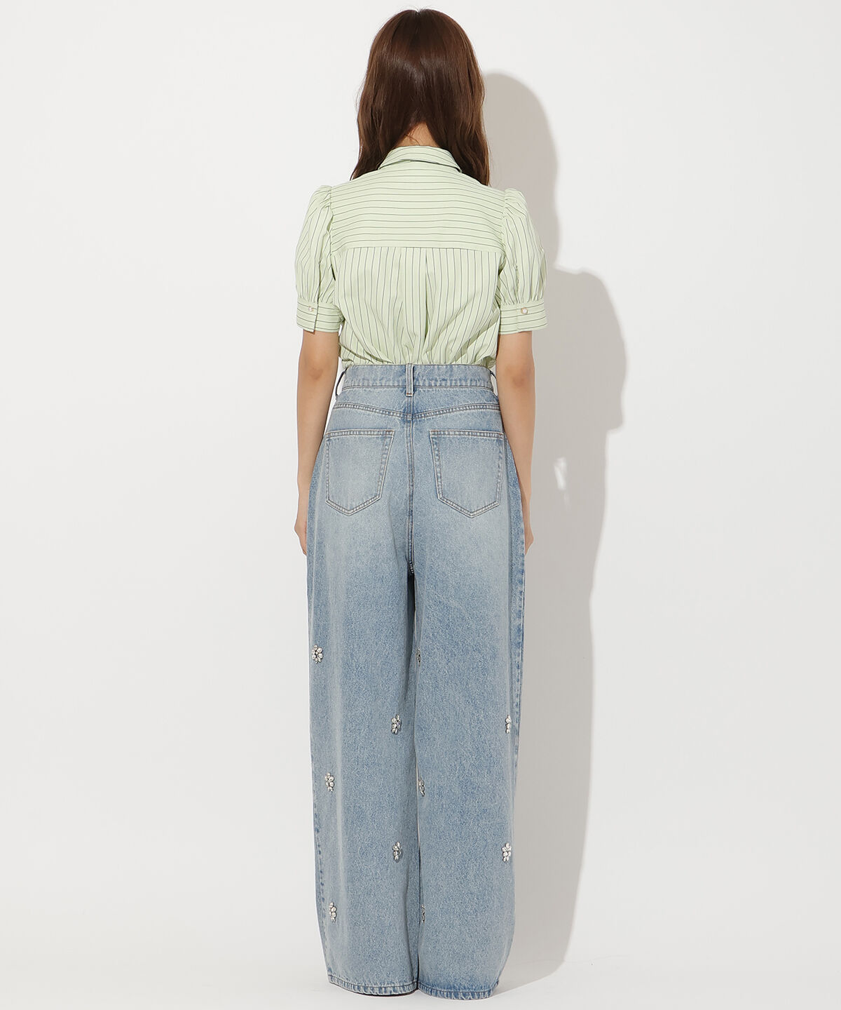 アンドクチュール「バタフライリボンストライプブラウス」|シャツ・ブラウス|