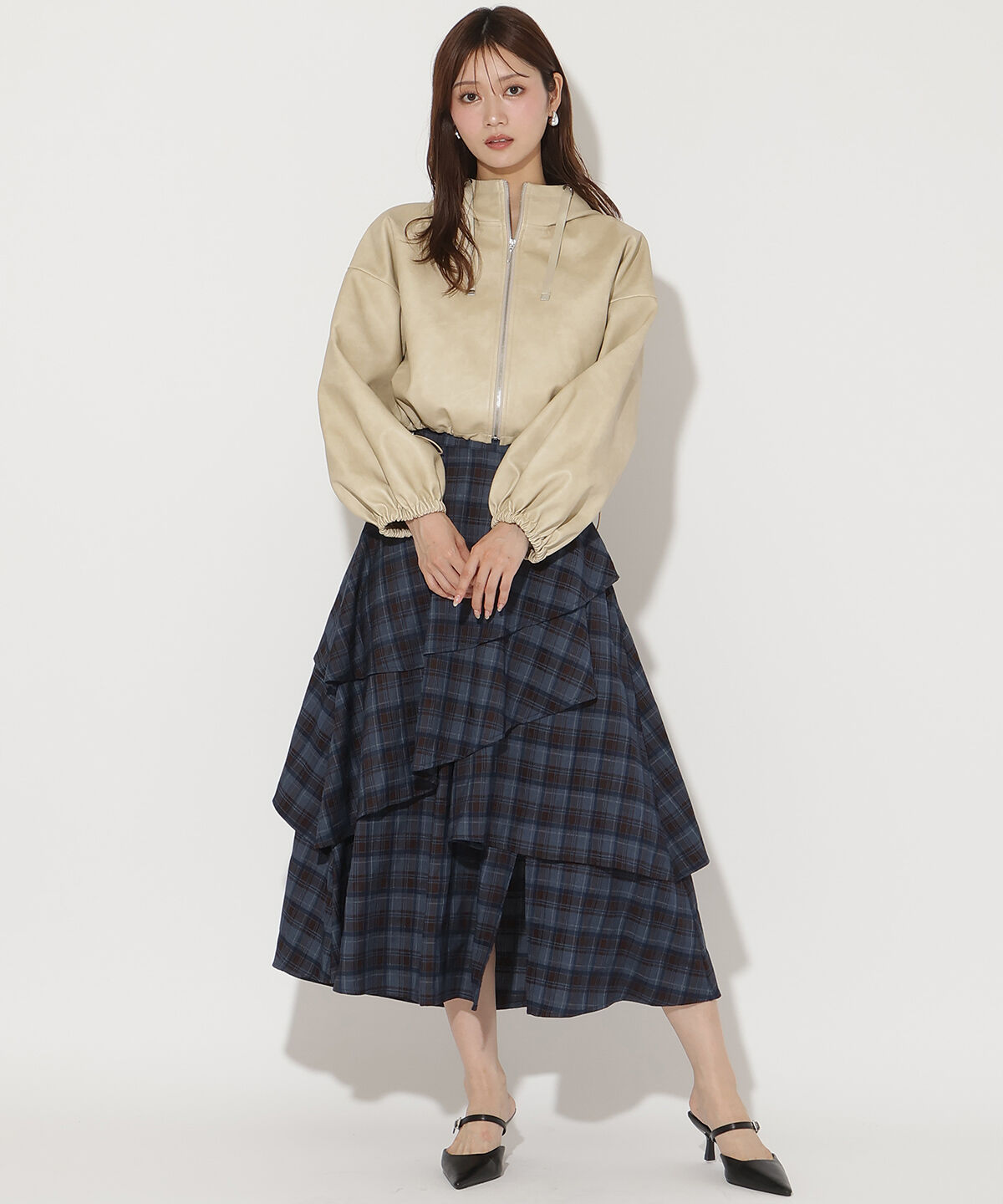 アンドクチュール「フェイクレザーブルゾン」|ブルゾン・スタジャン|