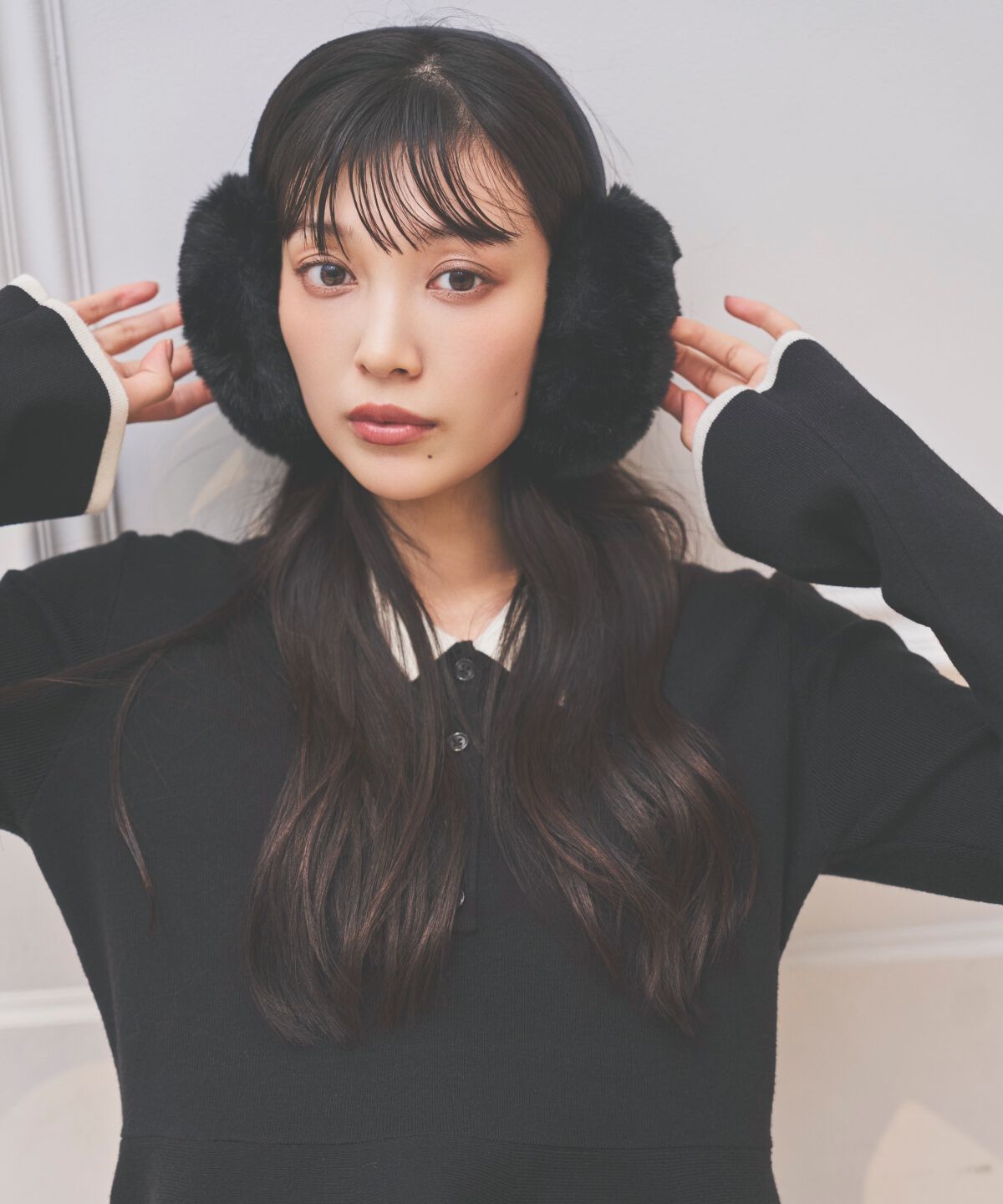 アンドクチュール「バイカラーポロニットフレアミニワンピース」|ワンピース|