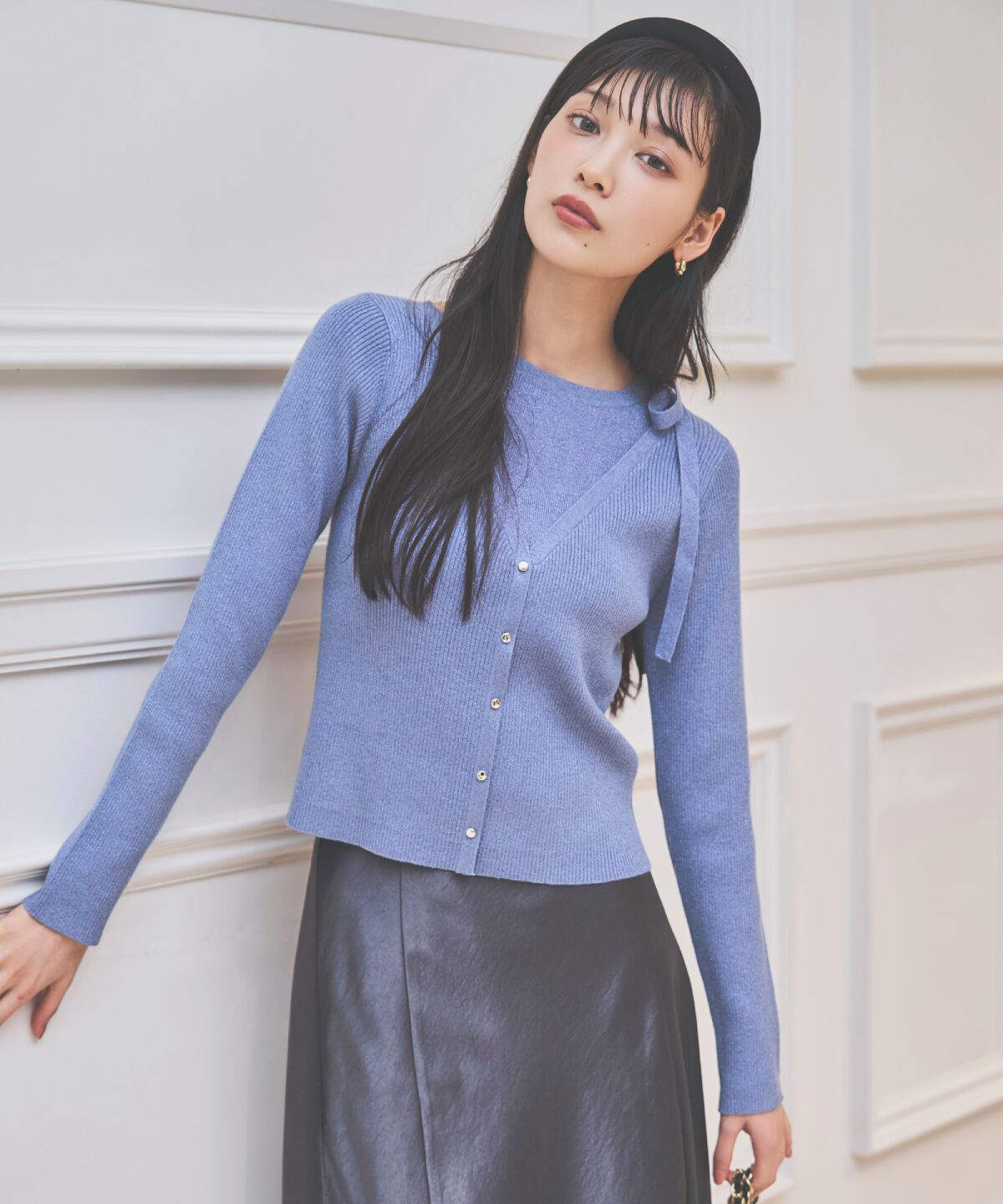 アンドクチュール「ホルタードッキングカーディガン風プルオーバー」|ニット・セーター|