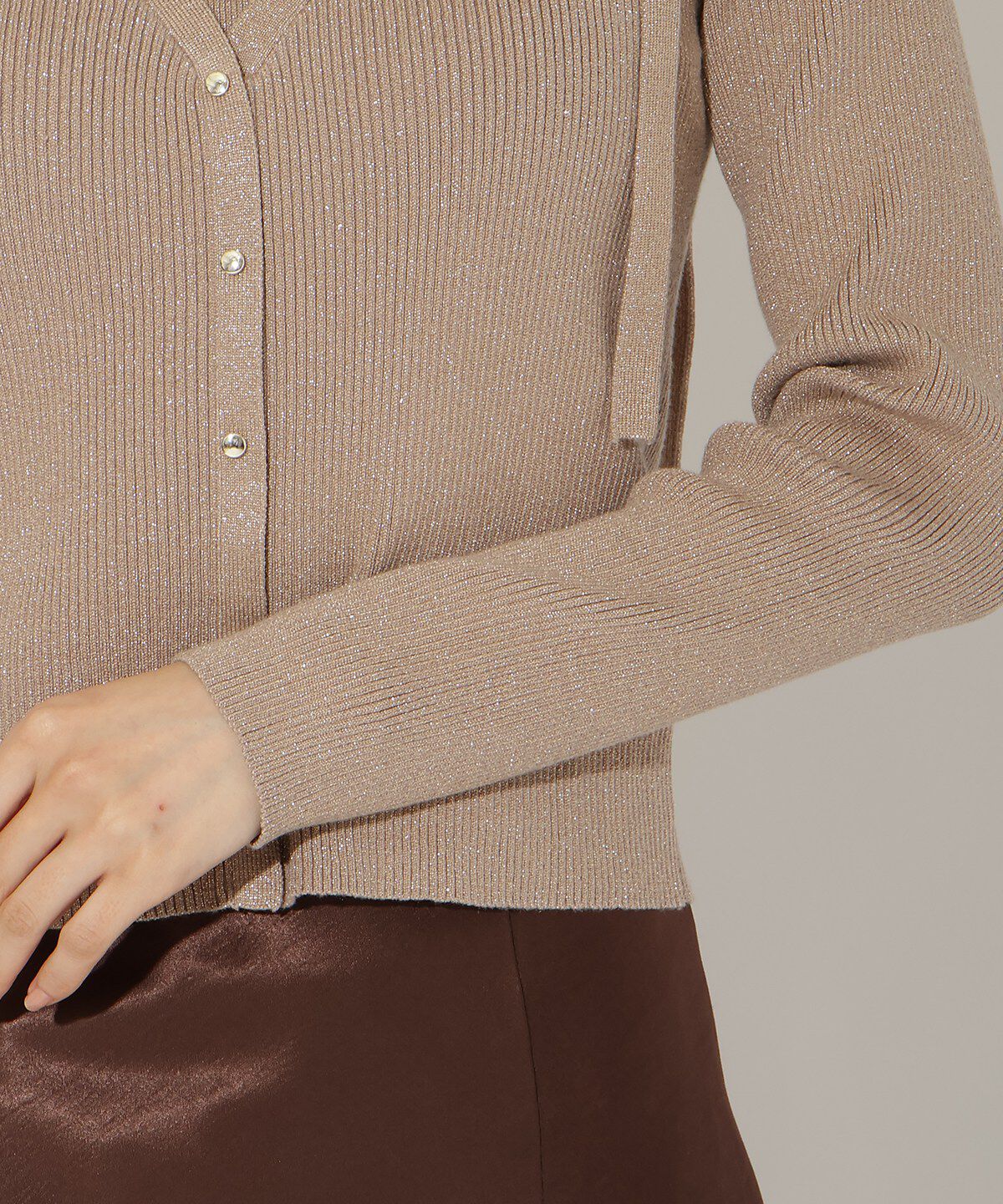 アンドクチュール「ホルタードッキングカーディガン風プルオーバー」|ニット・セーター|