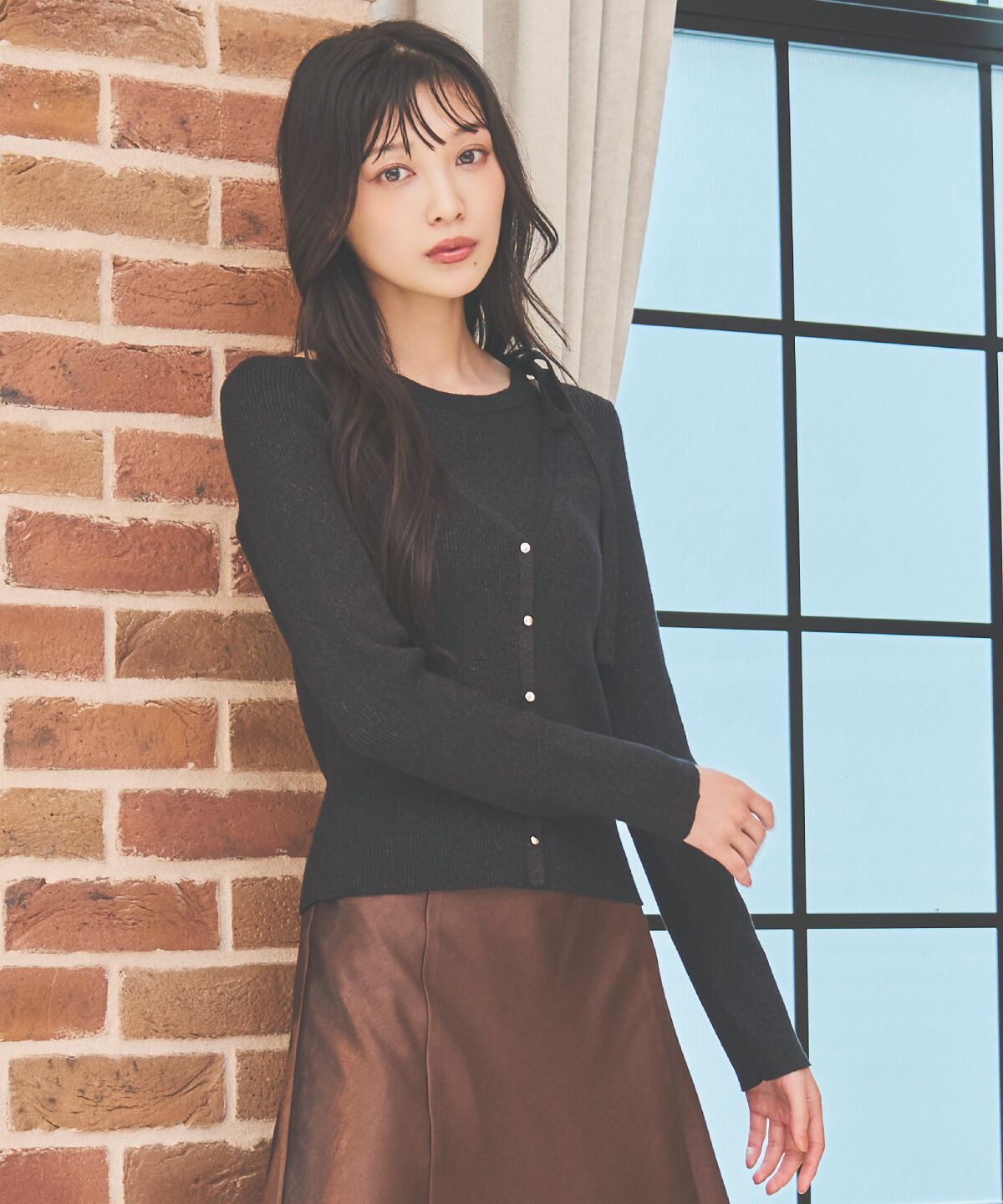 アンドクチュール「ホルタードッキングカーディガン風プルオーバー」|ニット・セーター|