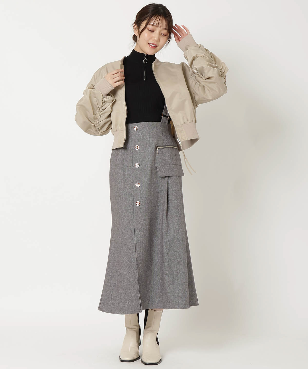 REDYAZEL「袖ギャザーMA-1」|ブルゾン・スタジャン|