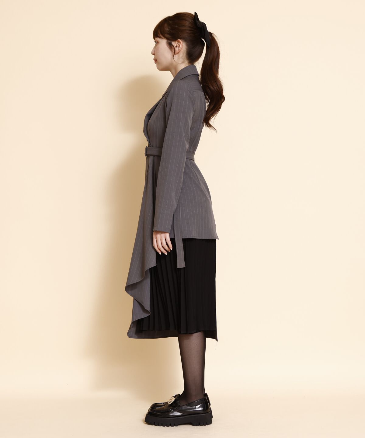 REDYAZEL「サイドプリーツストライプワンピース」|ワンピース|