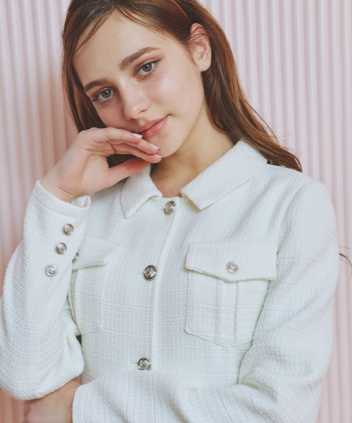 REDYAZEL「ファンシーツイードミニシャツワンピース」|ワンピース|