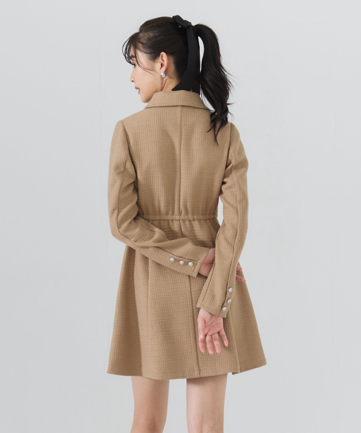 REDYAZEL「ファンシーツイードミニシャツワンピース」|ワンピース|