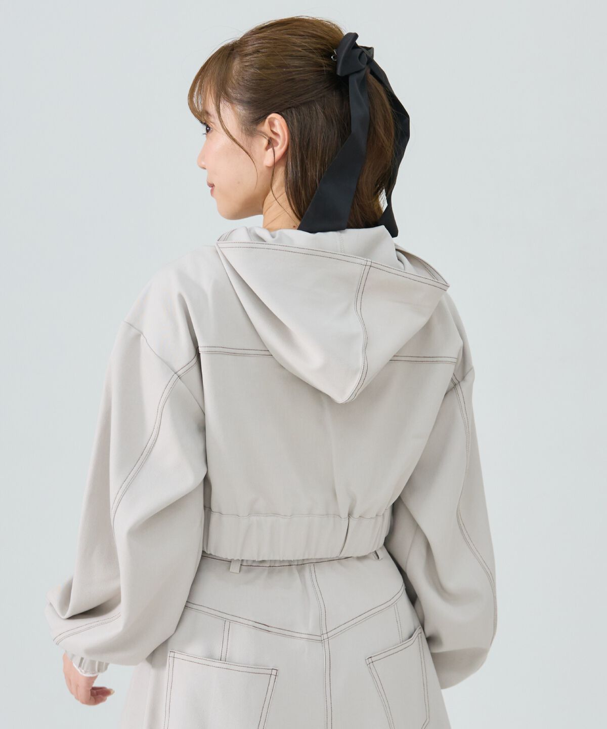 REDYAZEL「バイカラーステッチフーディブルゾン」|ブルゾン・スタジャン|