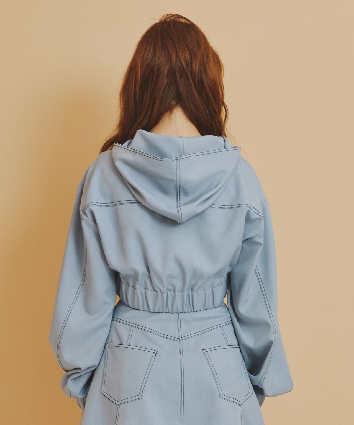 REDYAZEL「バイカラーステッチフーディブルゾン」|ブルゾン・スタジャン|