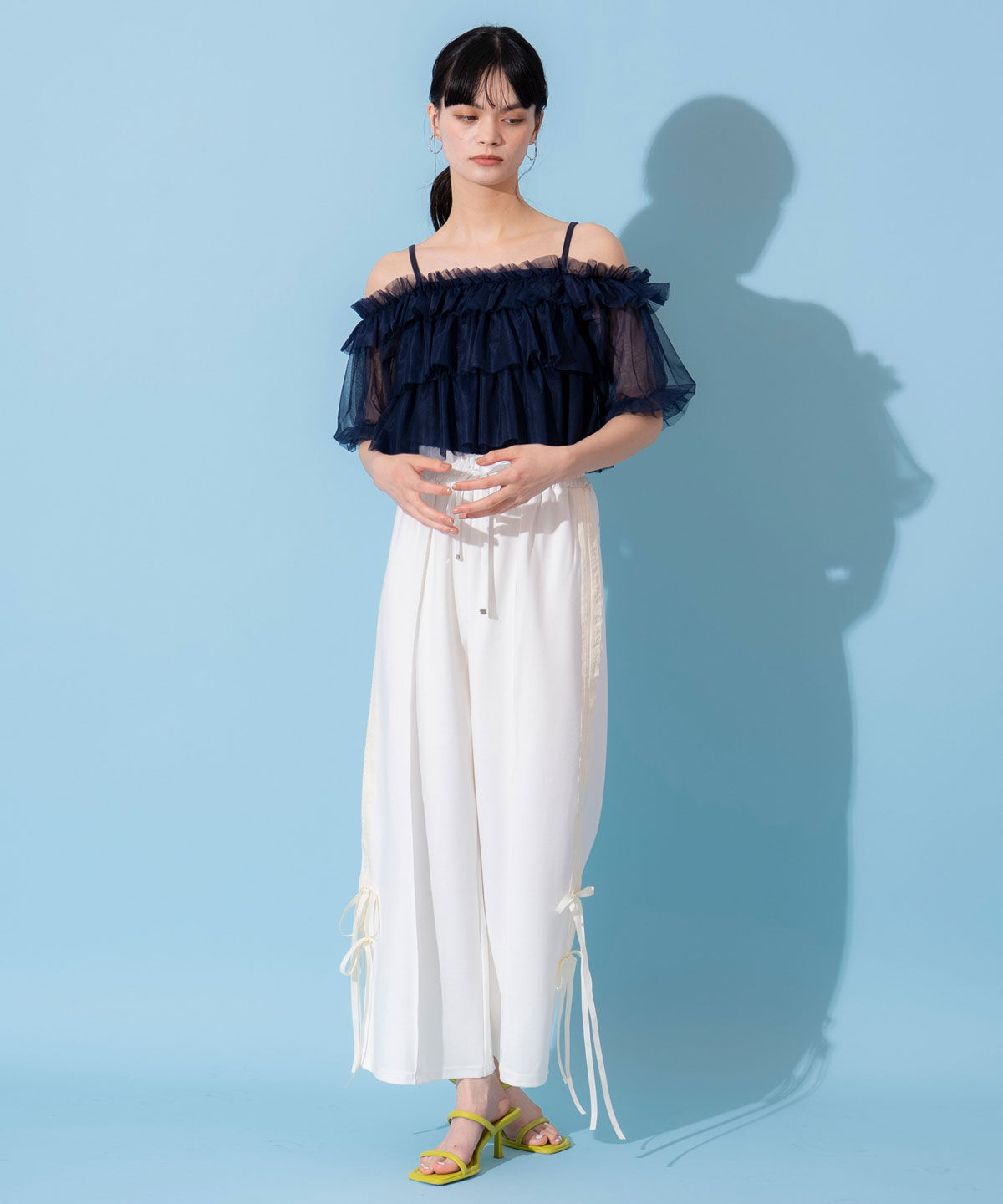 REDYAZEL「ボリュームフリルチュール2WAYトップス」|キャミソール|