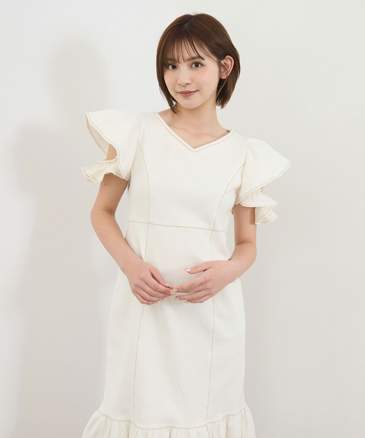 REDYAZEL「フリルスリーブデニムワンピース」|ワンピース|