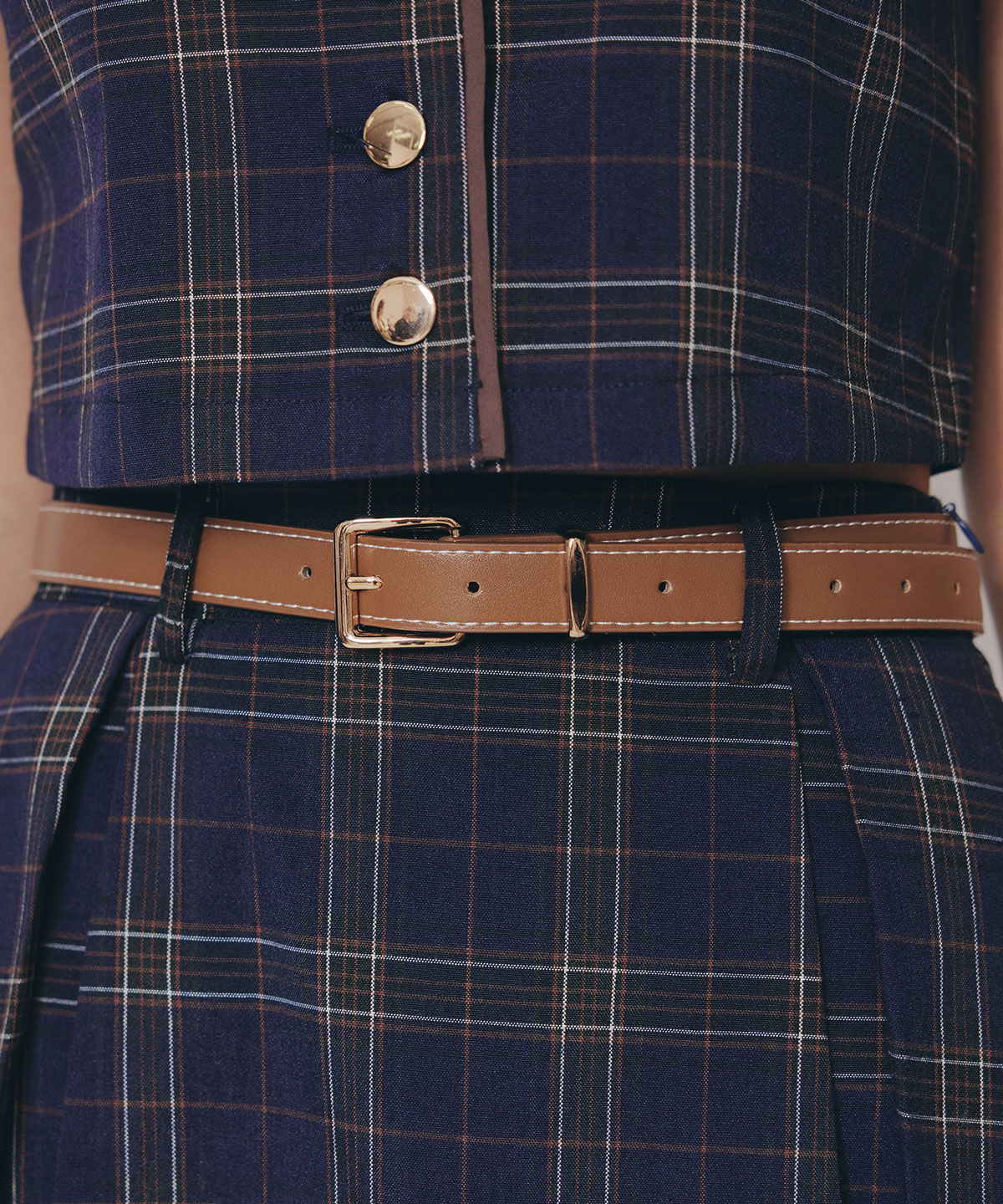 REDYAZEL「クラシカルチェックベスト&フレアスカートセットアップ」|ワンピース|