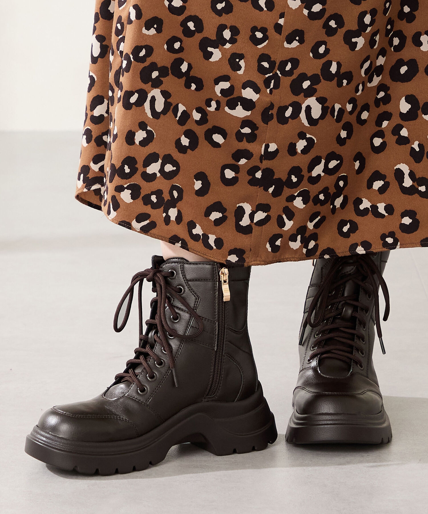 ORiental TRaffic「●2025秋冬新作● 厚底 レースアップブーツ /51401」|ショートブーツ|