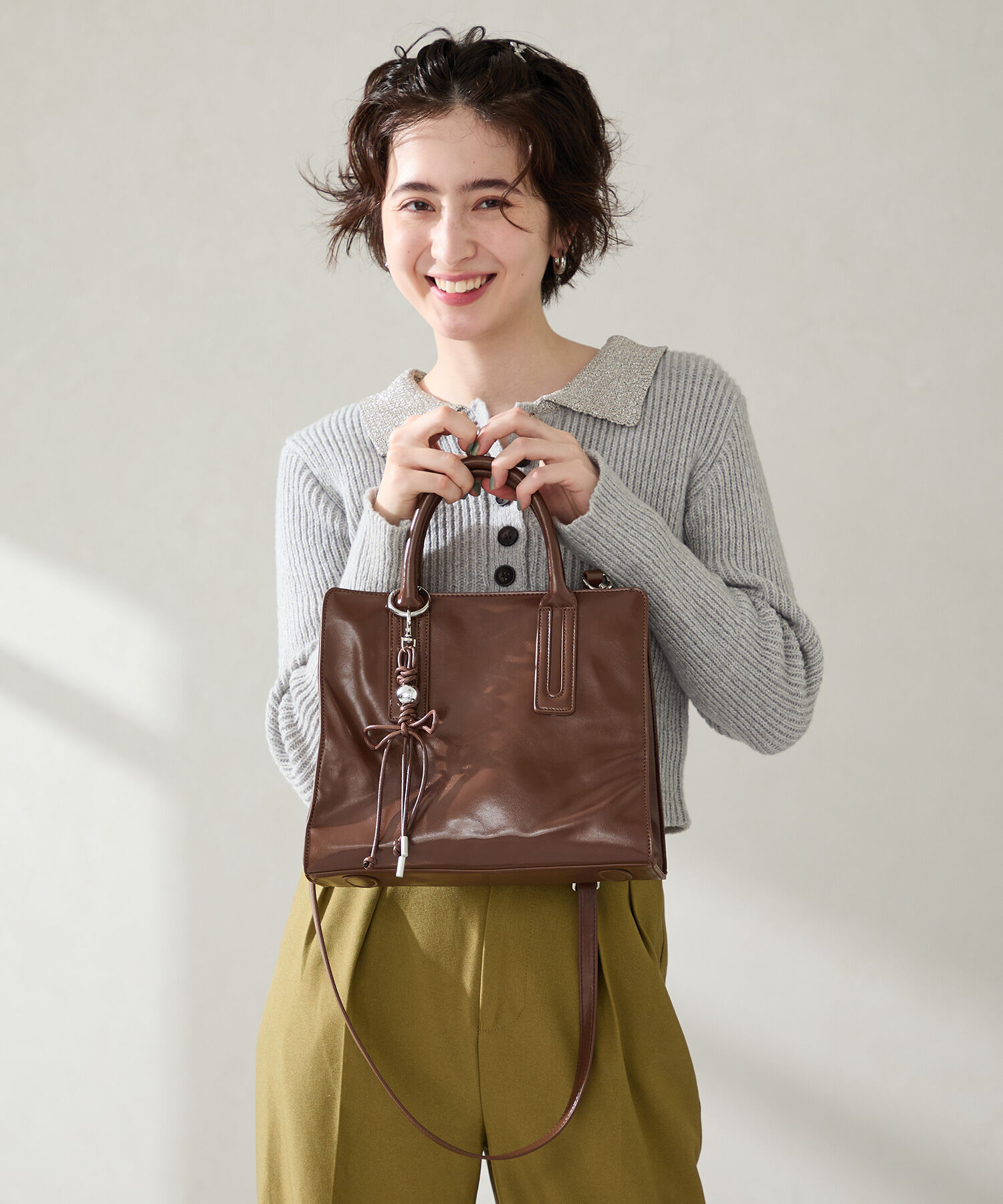 ORiental TRaffic「● 大容量 ●チャーム付き ボストン バッグ /BA-268 ヴィンテージ」|ボストンバッグ|