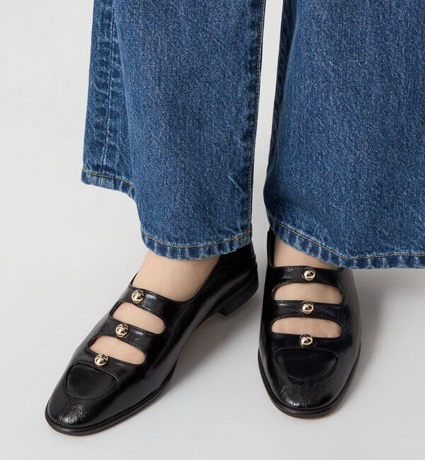 ODETTE E ODILE「スタッズトリプルベルトモカフラット20&darr;&uarr;」|ローファー|