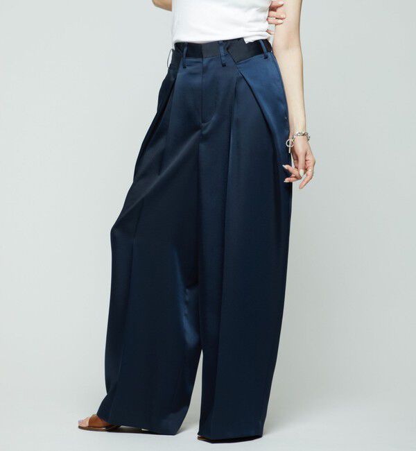 AEWEN MATOPH「＜AEWEN MATOPH＞サテン タック パンツ」|その他|NAVY