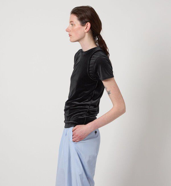 AEWEN MATOPH「＜AEWEN MATOPH＞シアー ベロア Tシャツ」|Tシャツ・カットソー|