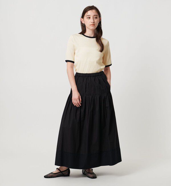 UNITED ARROWS「リブバイカラーパイピング ショートスリーブカットソー」|Tシャツ・カットソー|