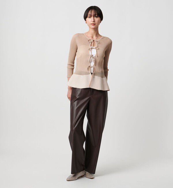 UNITED ARROWS「シアー リボン 2WAYカーディガン ウォッシャブル」|カーディガン|