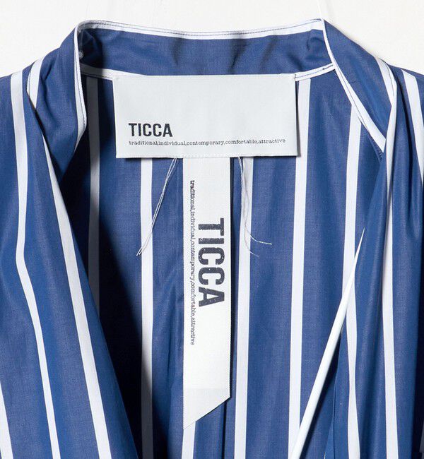 UNITED ARROWS「＜TICCA＞ストライプ テントライン シャツワンピース」|ワンピース|