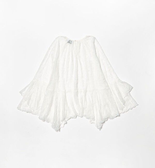 UNITED ARROWS「レース イレギュラー フリル ブラウス」|シャツ・ブラウス|