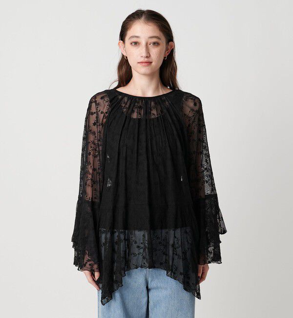 UNITED ARROWS「レース イレギュラー フリル ブラウス」|シャツ・ブラウス|