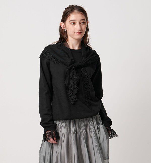 UNITED ARROWS「【別注】＜dahl&rsquo;ia＞レーススカーフ スウェット」|スウェット・ジャージ|