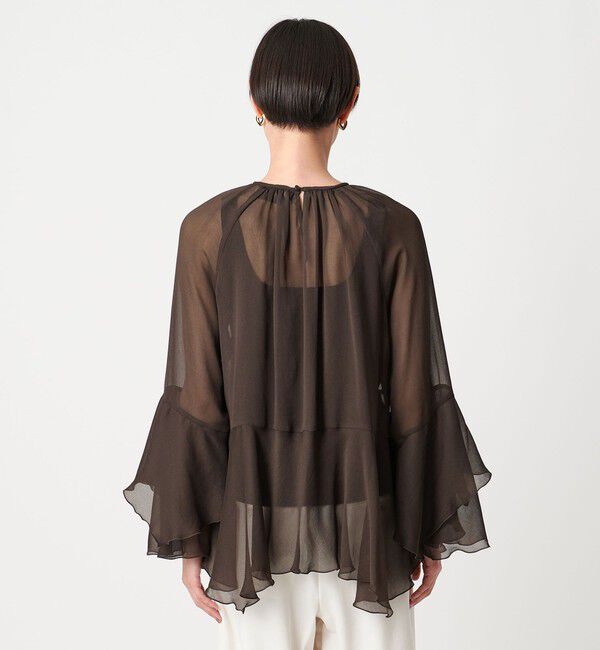 UNITED ARROWS「シアー イレギュラー フリル ブラウス -ウォッシャブル-」|シャツ・ブラウス|