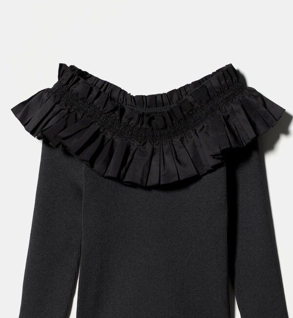 UNITED ARROWS「ギャザー オフショルダー 7分袖ニット ‐ウォッシャブル‐」|ニット・セーター|