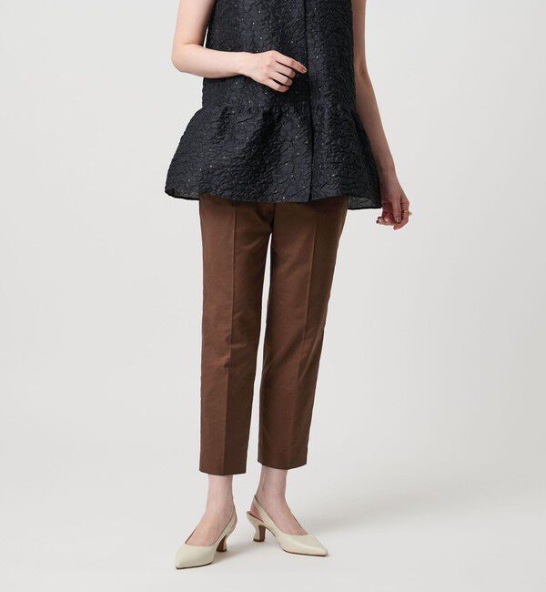 UNITED ARROWS「シャイニー スリム パンツ ストレッチ ウォッシャブル」|チノ|DK.BROWN