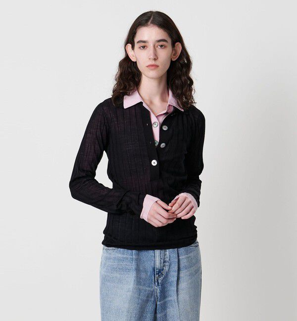 AEWEN MATOPH「＜AEWEN MATOPH＞シアーリブポロニット」|ニット・セーター|