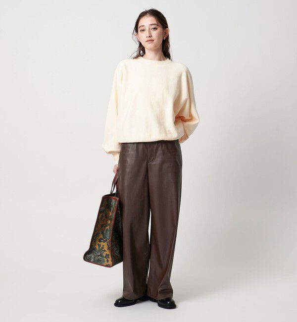 UNITED ARROWS「レザーライク ストレート パンツ ウォッシャブル」|チノ|