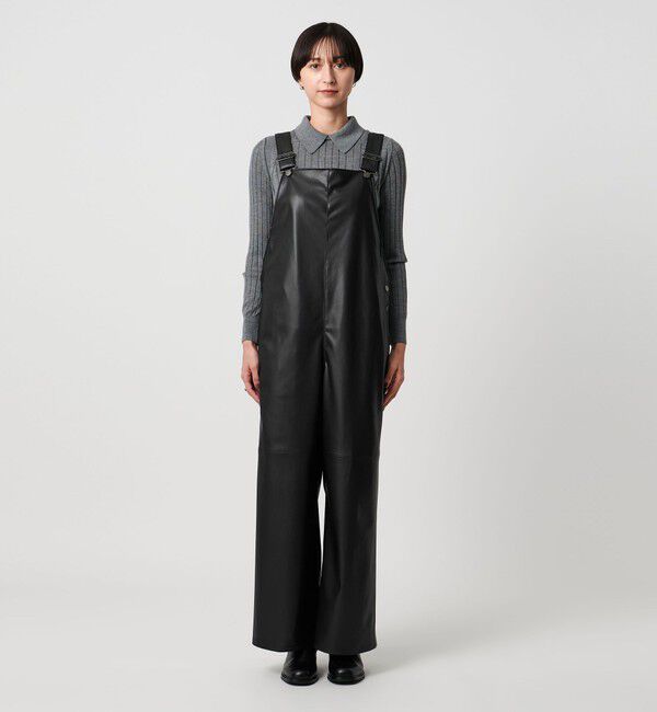 UNITED ARROWS「レザーライク サロペット パンツ‐ウォッシャブル‐」|オールインワン|