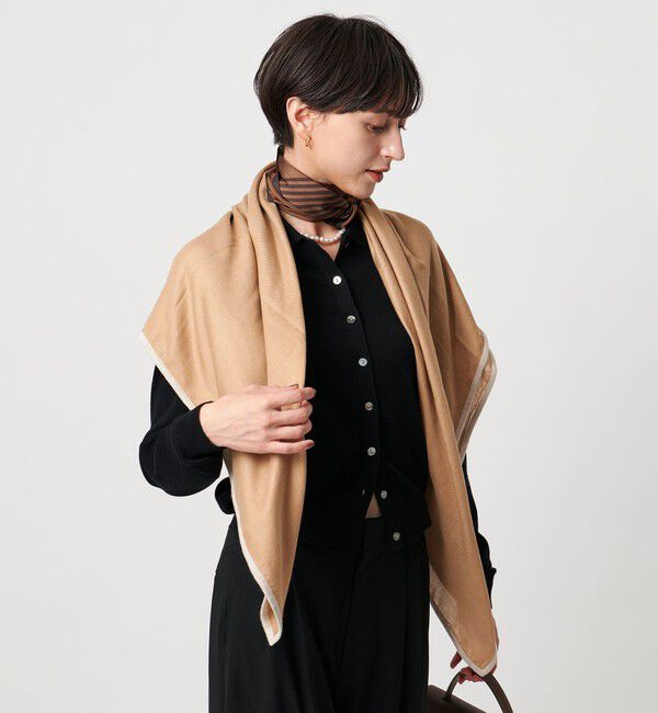 UNITED ARROWS「トリミング スカーフ」|ストール|BEIGE