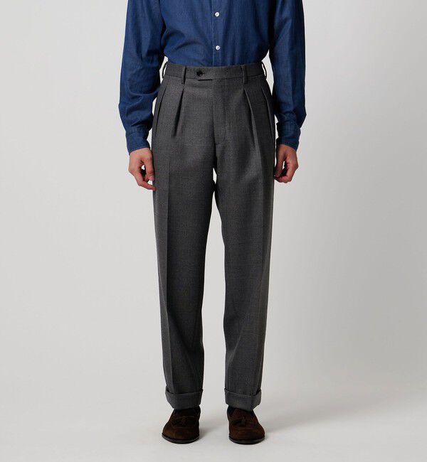 UNITED ARROWS「シャークスキン  2インプリーツ スラックス」|スラックス|