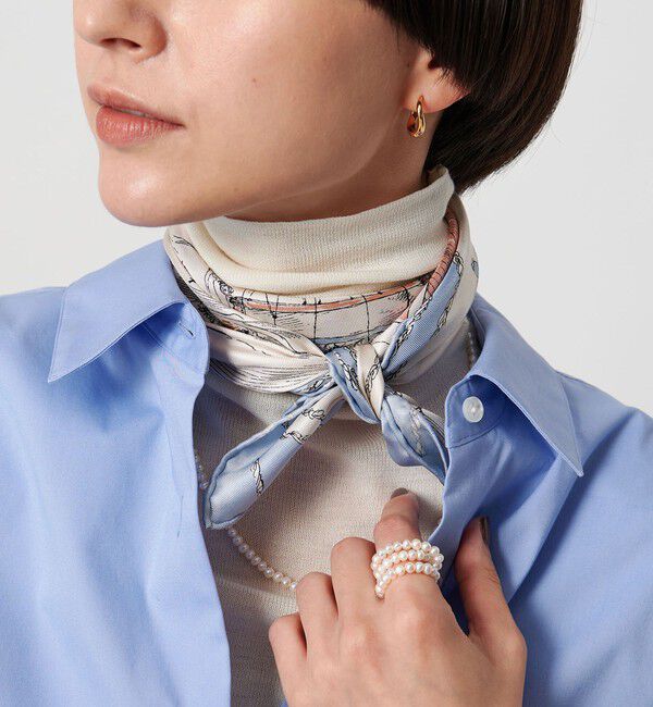 UNITED ARROWS「＜manipuri＞SILK 65&times;65 スカーフ 25FW」|マフラー|LT.BLUE