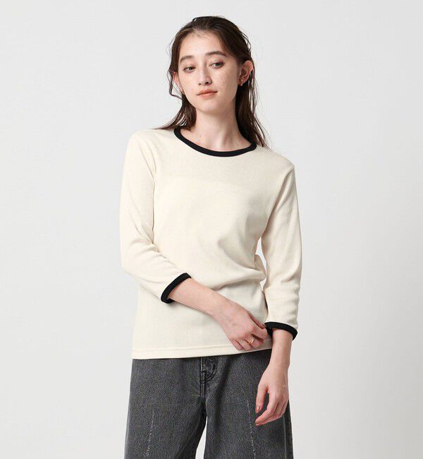 UNITED ARROWS「 リブ バイカラー パイピング カットソー」|Tシャツ・カットソー|