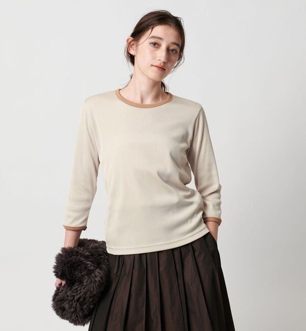 UNITED ARROWS「 リブ バイカラー パイピング カットソー」|Tシャツ・カットソー|