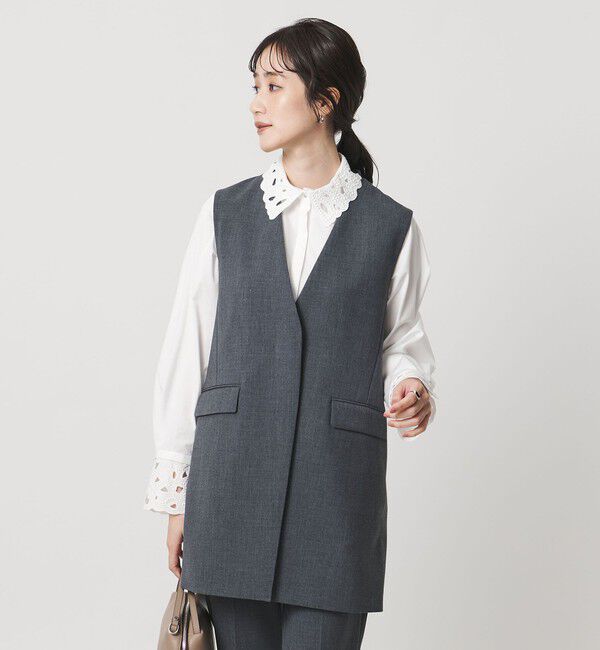 UNITED ARROWS「エンブロイダリー カラー シャツ ‐ウォッシャブル‐」|シャツ・ブラウス|