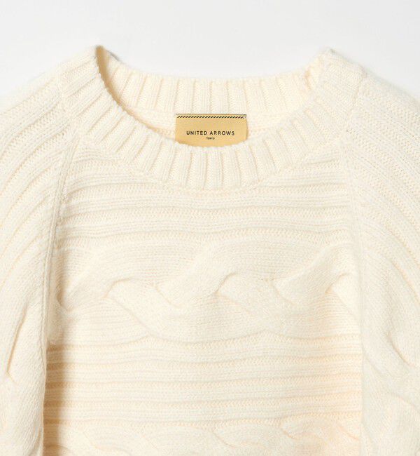 UNITED ARROWS「ケーブル ショート ニットプルオーバー」|ニット・セーター|