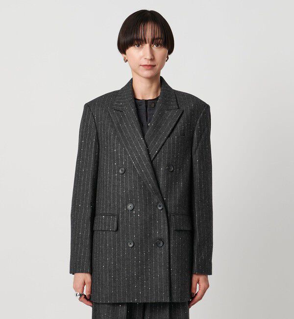 UNITED ARROWS「ダブルブレスト ストライプ ジャケット」|テーラードジャケット|