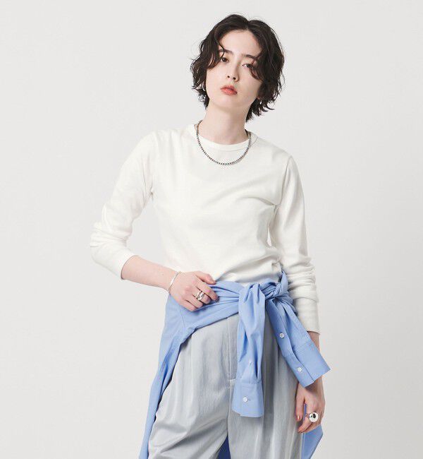 UNITED ARROWS「コットン フライス ロング カットソー」|Tシャツ・カットソー|WHITE