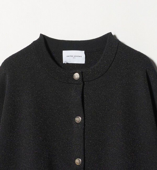 UNITED ARROWS「ラメ ニット スウェット カーディガン ‐ウォッシャブル‐」|カーディガン|