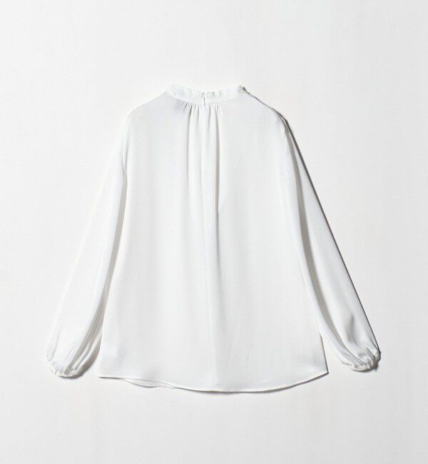 UNITED ARROWS「バック サテン Vネック ロングスリーブ ブラウス ‐ウォッシャブル‐」|シャツ・ブラウス|